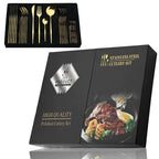 Conjunto de Talheres em Aço Inox 24 Peças | Nova | Dourado, Preto, Rosa