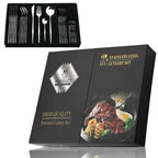 Conjunto de Talheres em Aço Inox 24 Peças | Nova | Dourado, Preto, Rosa