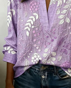 Juno | Blusa Feminina Floral Decote V