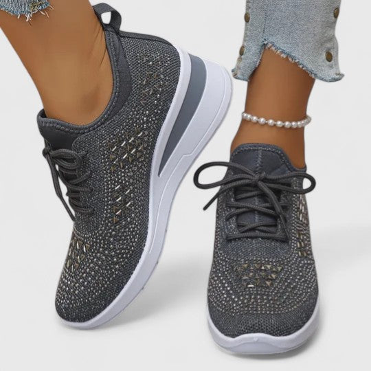 Sapatos ortopédicos femininos bico largo com suporte de arco e sola ergonómica