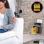 Aquecedor Elétrico Portátil | Mini 800W, Cinzento, Cerâmica PTC | Lena