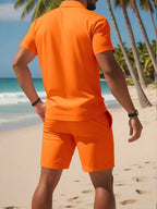 Conjunto de Shorts para Homem | Polo e Calção | Poliéster
