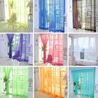 Odette | Cortinas de Voile Floral | 200x100cm, Ilhós, Semitransparentes | 2 Peças