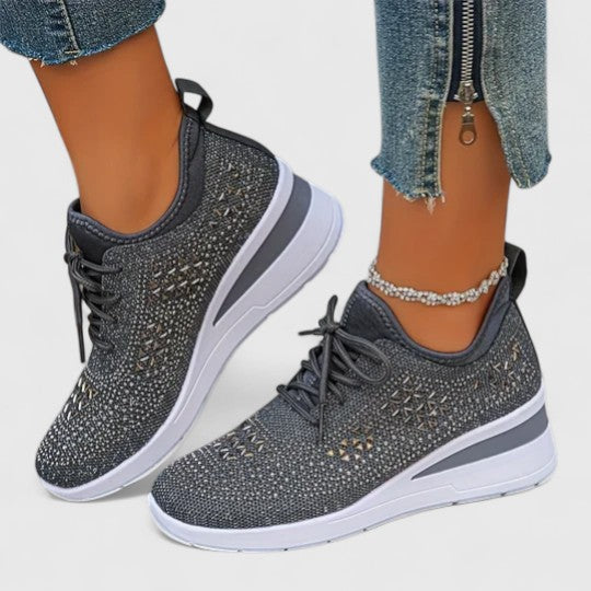 Sapatos ortopédicos femininos bico largo com suporte de arco e sola ergonómica