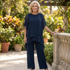 Tamsin | Conjunto Chiffon 2 Peças Feminino Calça e Blusa Sobreposta