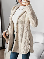 Solene | Mulher Cardigan Peluche Oversized com Capuz