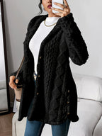 Solene | Mulher Cardigan Peluche Oversized com Capuz
