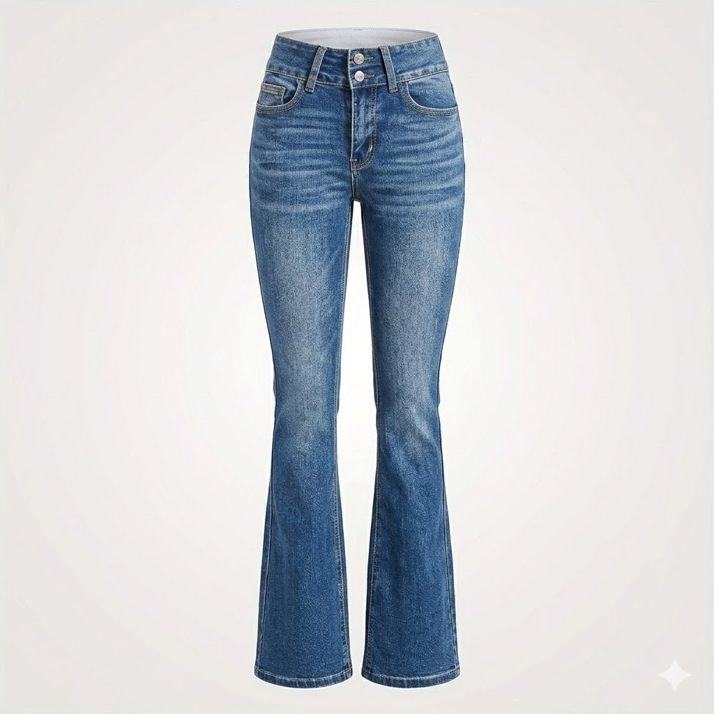 Ottoline | Mulher Jeans Flare Cintura Alta Modelador