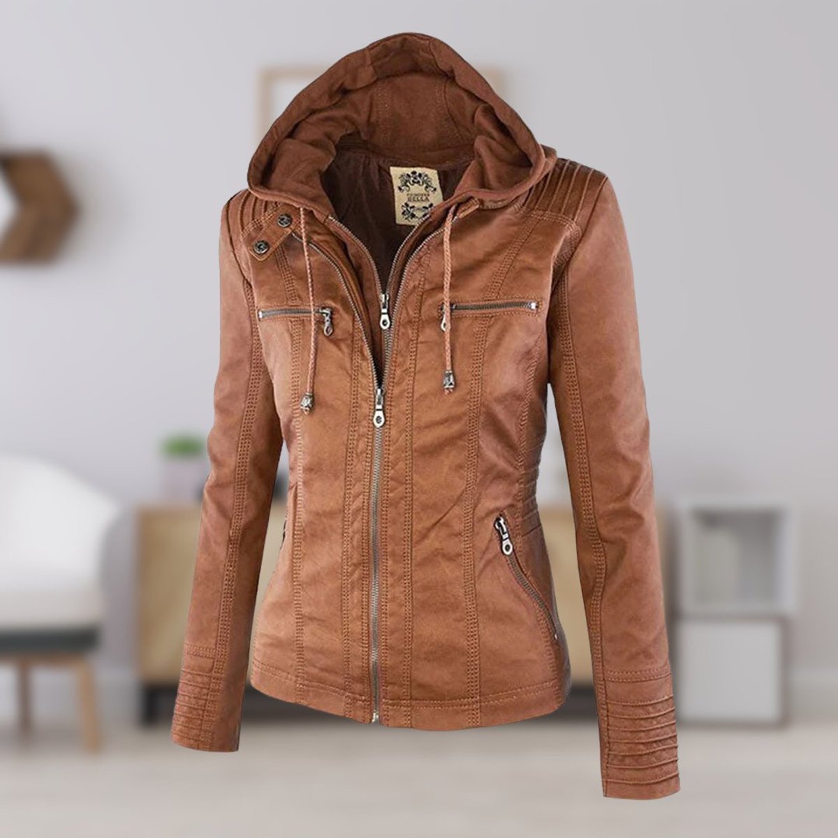 Faye | Mulher Jaqueta com Capuz e Zíper Slim Fit