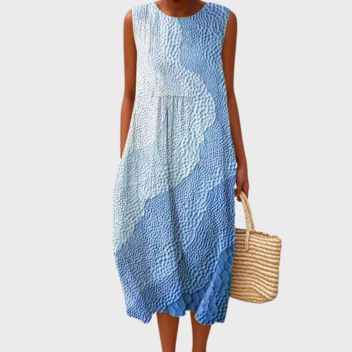 Nora | Mulher Linho Vestido Midi Sem Mangas Relaxed