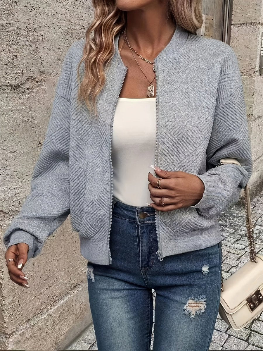 Nina | Mulher Bomber Jacket Acolchoada com Fecho de Correr