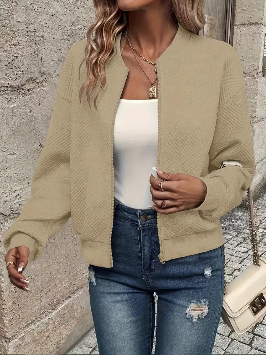 Nina | Mulher Bomber Jacket Acolchoada com Fecho de Correr