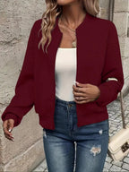 Nina | Mulher Bomber Jacket Acolchoada com Fecho de Correr