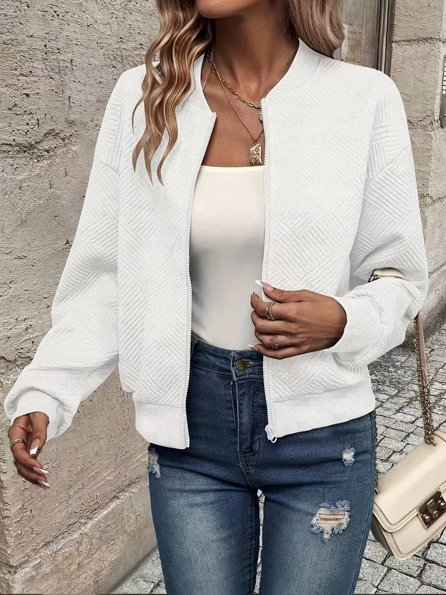 Nina | Mulher Bomber Jacket Acolchoada com Fecho de Correr