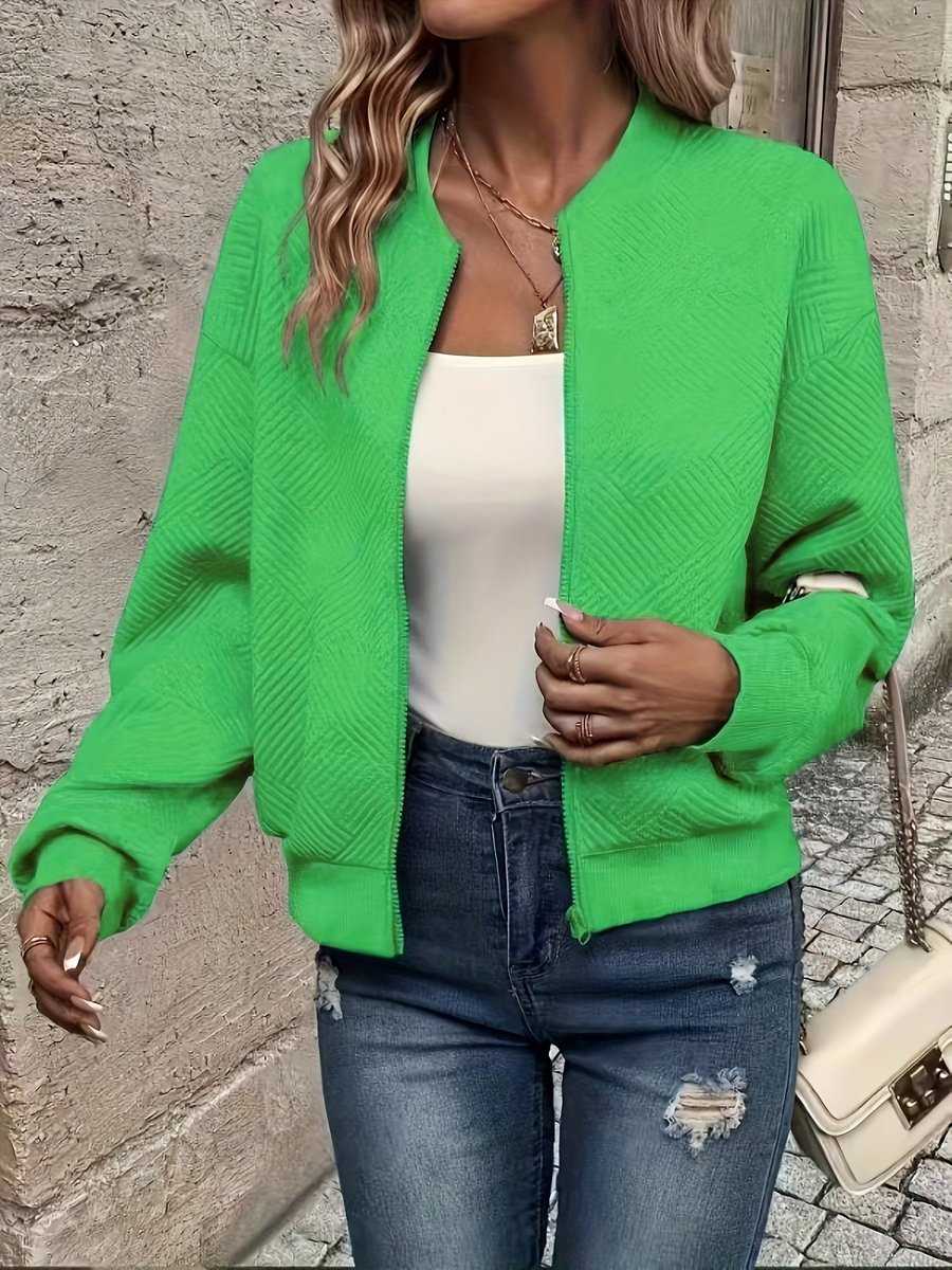 Nina | Mulher Bomber Jacket Acolchoada com Fecho de Correr