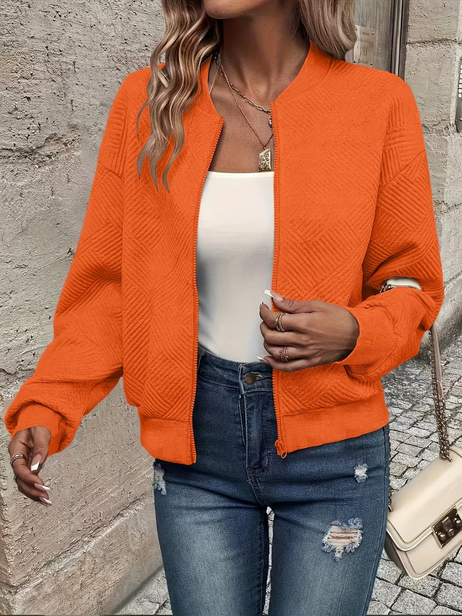 Nina | Mulher Bomber Jacket Acolchoada com Fecho de Correr