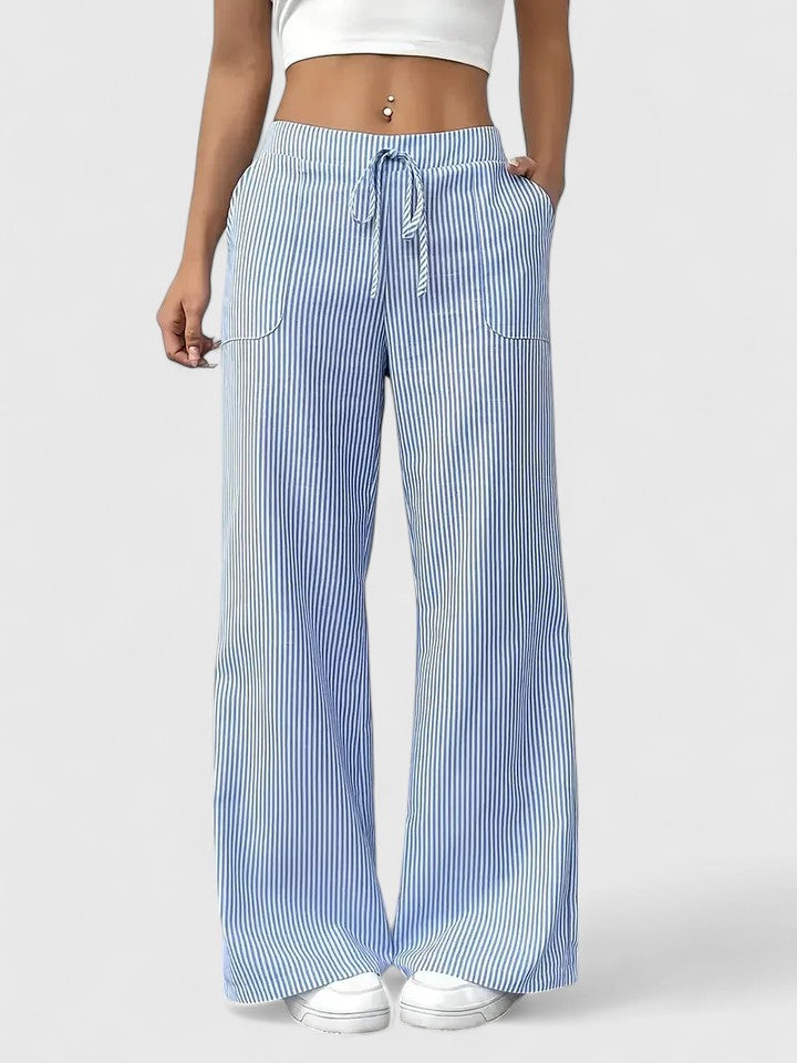 Calça Feminina Cintura Elástica Perneras Largas | Confortável Respirável