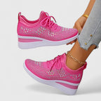 Sapatos ortopédicos femininos bico largo com suporte de arco e sola ergonómica