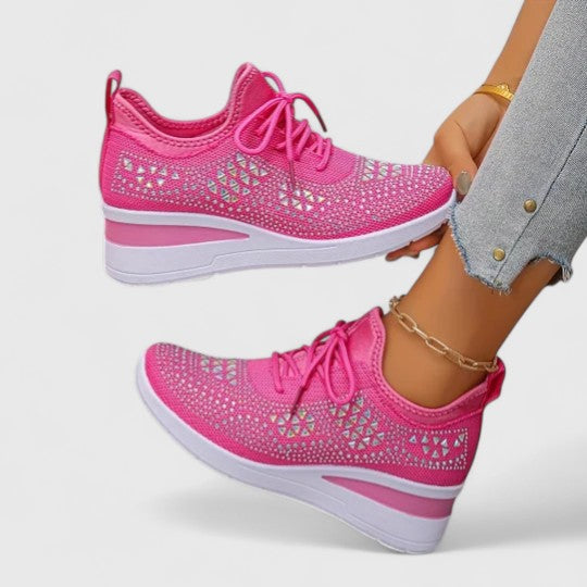 Sapatos ortopédicos femininos bico largo com suporte de arco e sola ergonómica