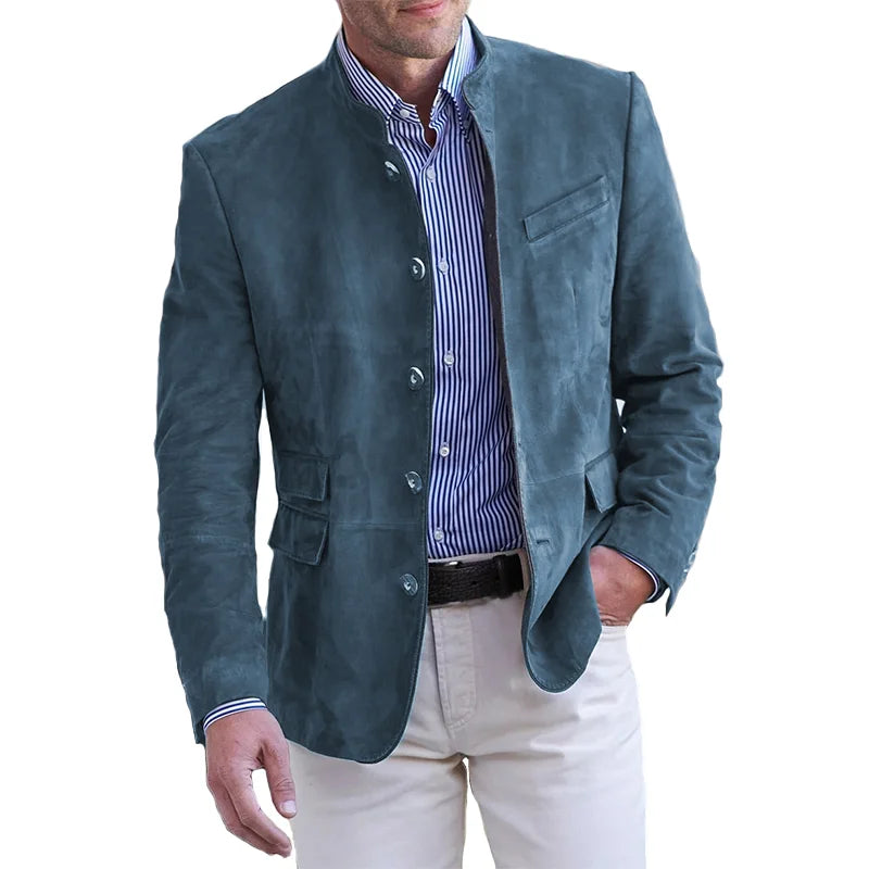 Selene | Homem Blazer Colarinho Alto Clássico
