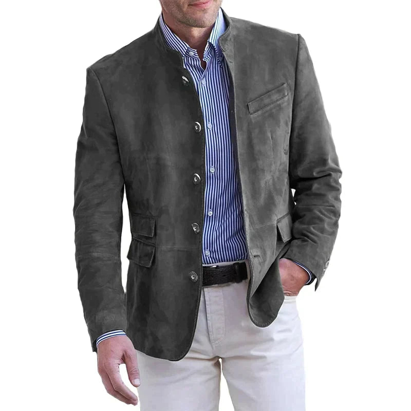 Selene | Homem Blazer Colarinho Alto Clássico