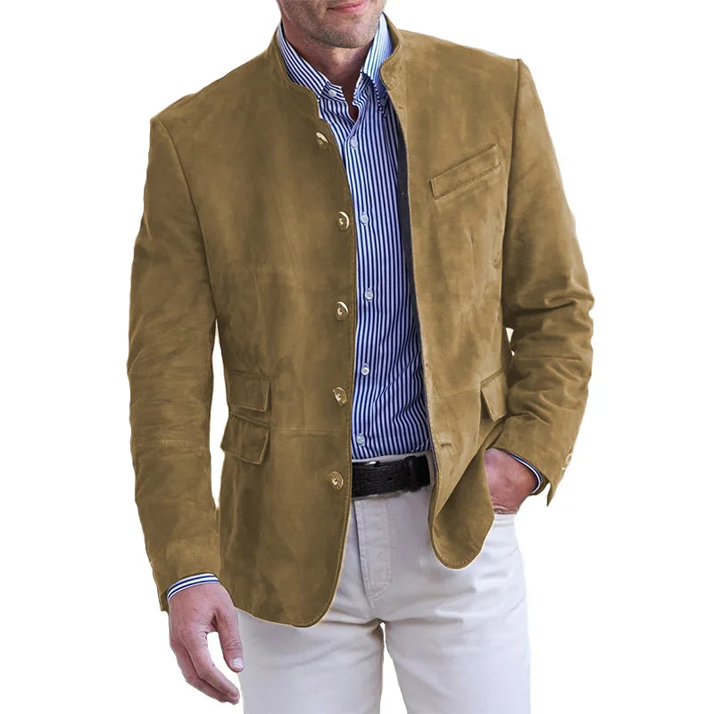 Selene | Homem Blazer Colarinho Alto Clássico