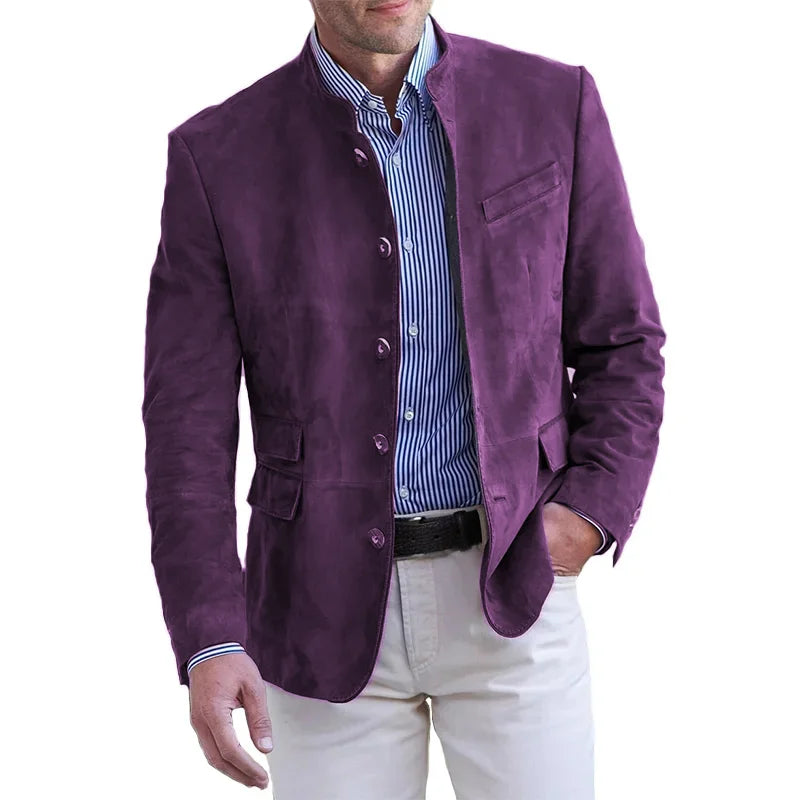 Selene | Homem Blazer Colarinho Alto Clássico