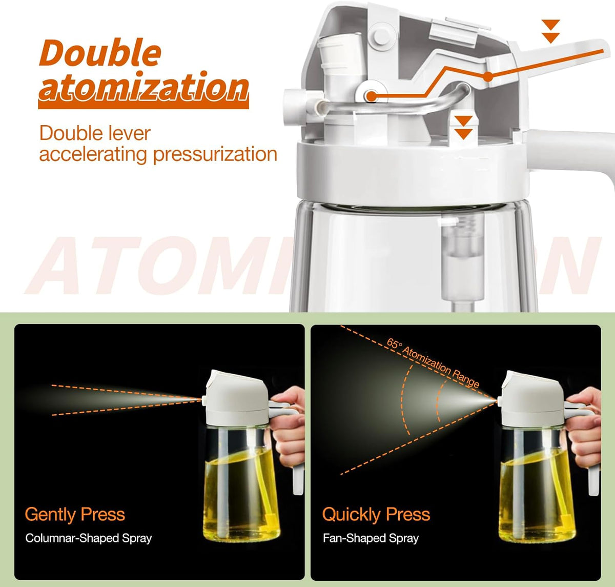 Halcyon | Spray de Azeite 2 em 1 | Frasco de Vidro 470ml | Cozinha Saudável
