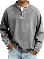 Ottavia | Camisa Henley Masculina Relaxada Vintage