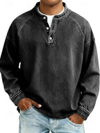 Ottavia | Camisa Henley Masculina Relaxada Vintage