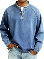 Ottavia | Camisa Henley Masculina Relaxada Vintage