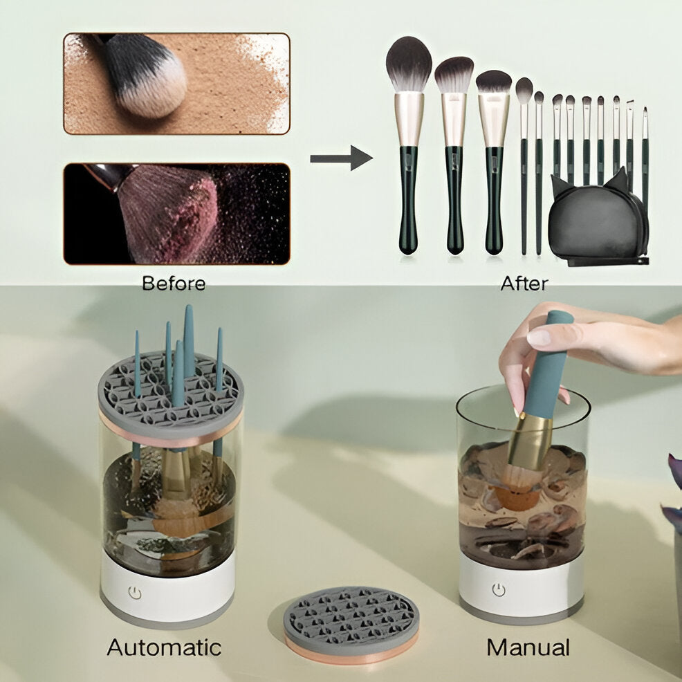 Esma | Limpador de Pincéis Elétrico 3 em 1 | Esterilização UV, Limpeza Profunda | Modos Automático e Manual
