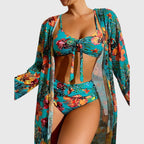 Biquíni Feminino | Estampa Tropical, Dois Volumes