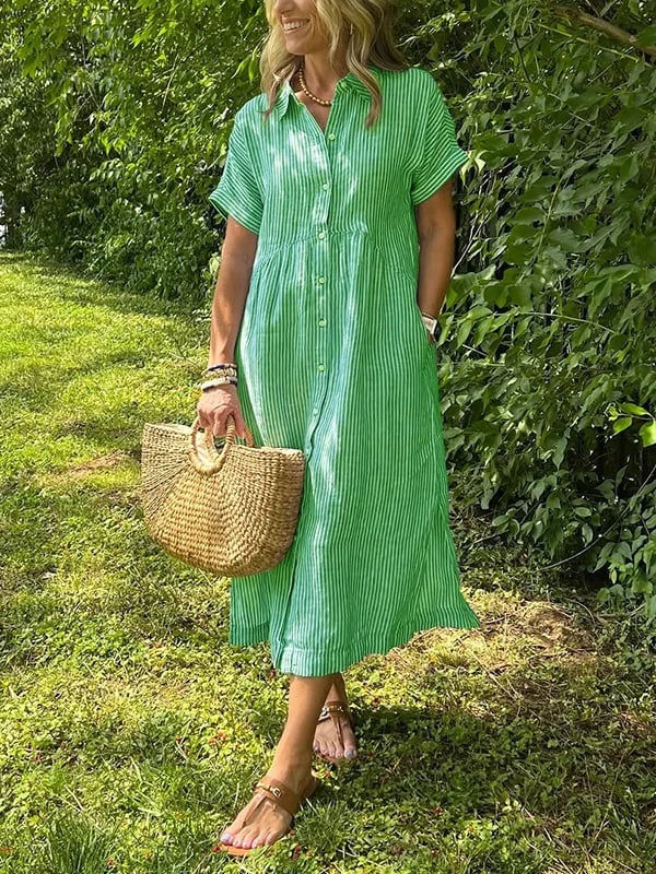 Greta | Vestido Longo Feminino Maxi Botões Frontais