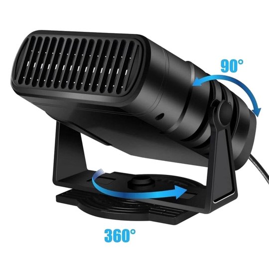 Aquecedor Portátil para Carro 12V | Duplo, 360°, Desembaçador | Inez