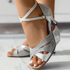 Sapatos de Dança Latina Femininos | Salto 5,5cm, Azul e Branco