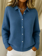 Romy | Cardigan Feminino Malha Gola com Botões