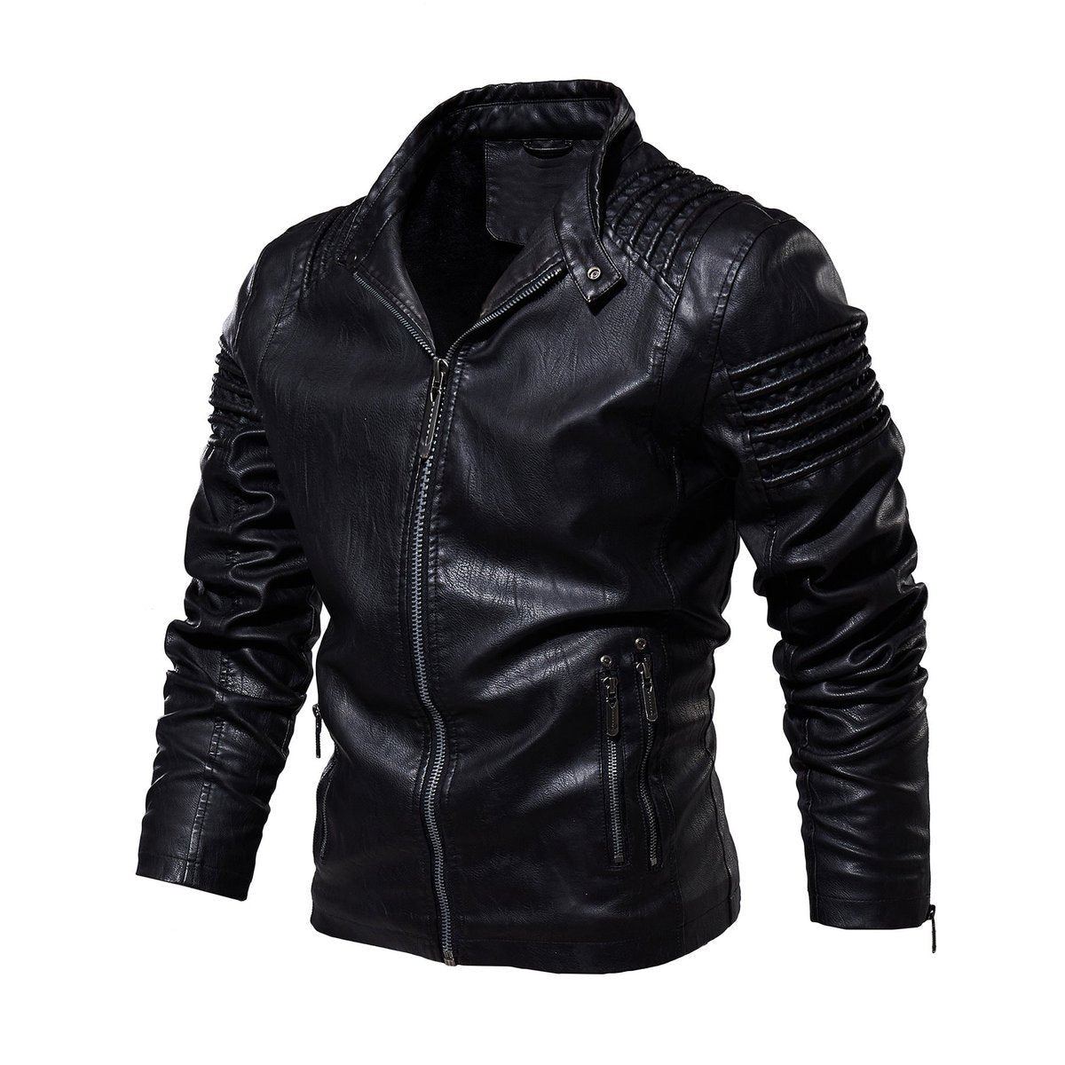 Saoirse | Homem Biker Jacket Forrado Ombros Estruturados