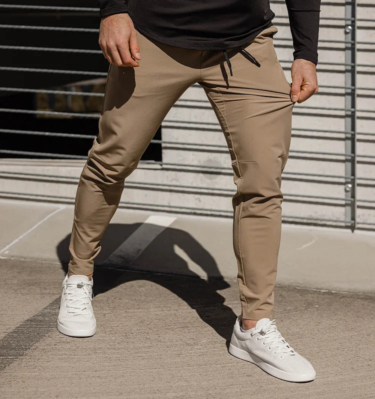 Calças de Fato Masculinas | Tecido Stretch Elástico | Escritório e Lazer