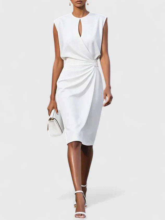Vestido Feminino Liso Silhueta Elegante
