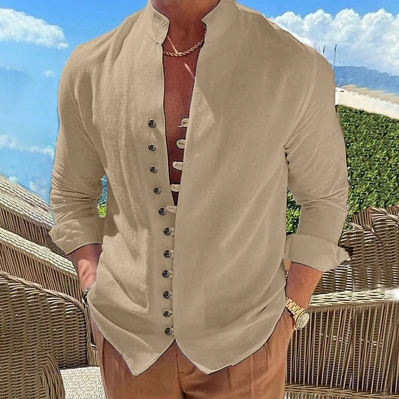 Vianne | Camisa de Algodão Manga Longa Masculina