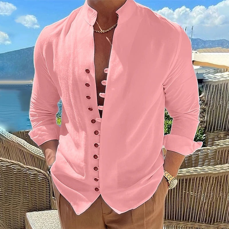 Vianne | Camisa de Algodão Manga Longa Masculina