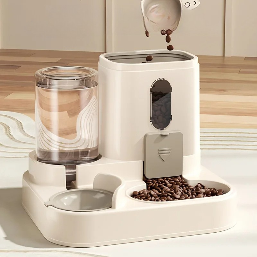 Esma | Comedouro Automático para Cães e Gatos | 2 em 1 com Bebedouro | Sem Energia, BPA-Free