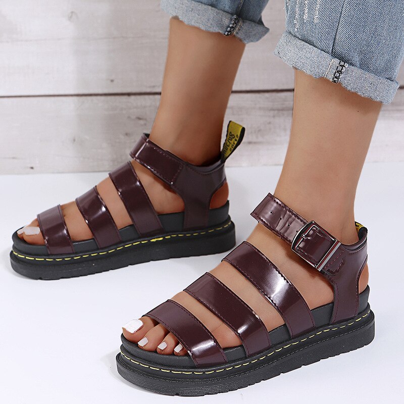 Sandálias Femininas de Couro | Conforto e Estilo | Preto, Branco, Bordô