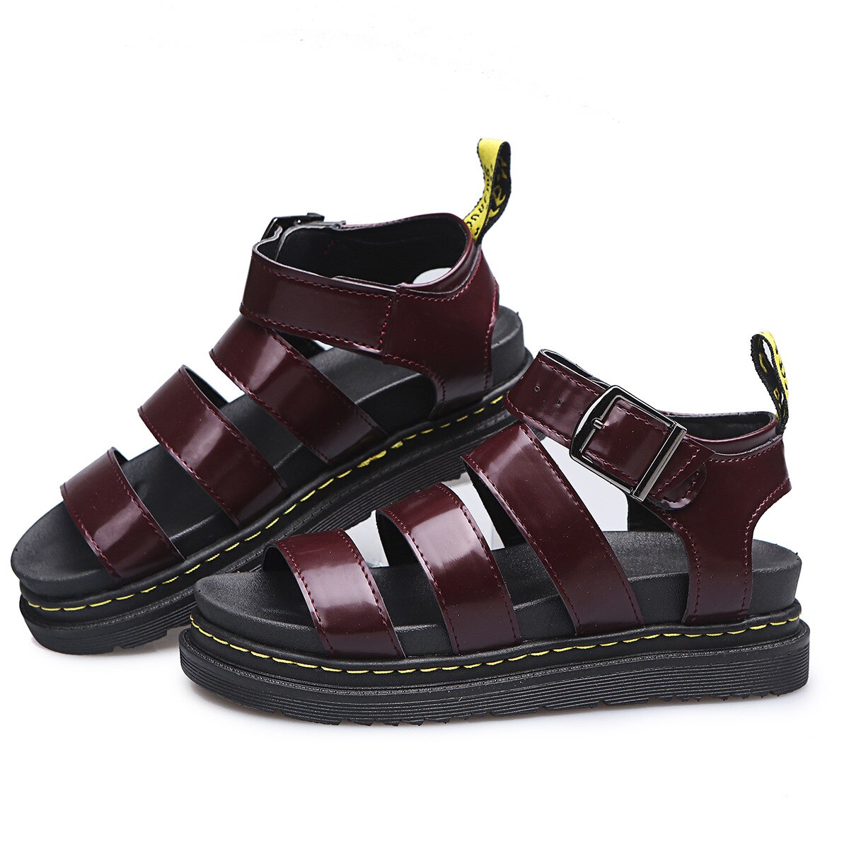 Sandálias Femininas de Couro | Conforto e Estilo | Preto, Branco, Bordô