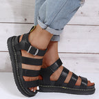 Sandálias Femininas de Couro | Conforto e Estilo | Preto, Branco, Bordô