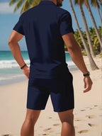 Conjunto de Shorts para Homem | Polo e Calção | Poliéster