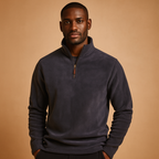 Anouk | Homem Fleece Pullover Meio Fecho