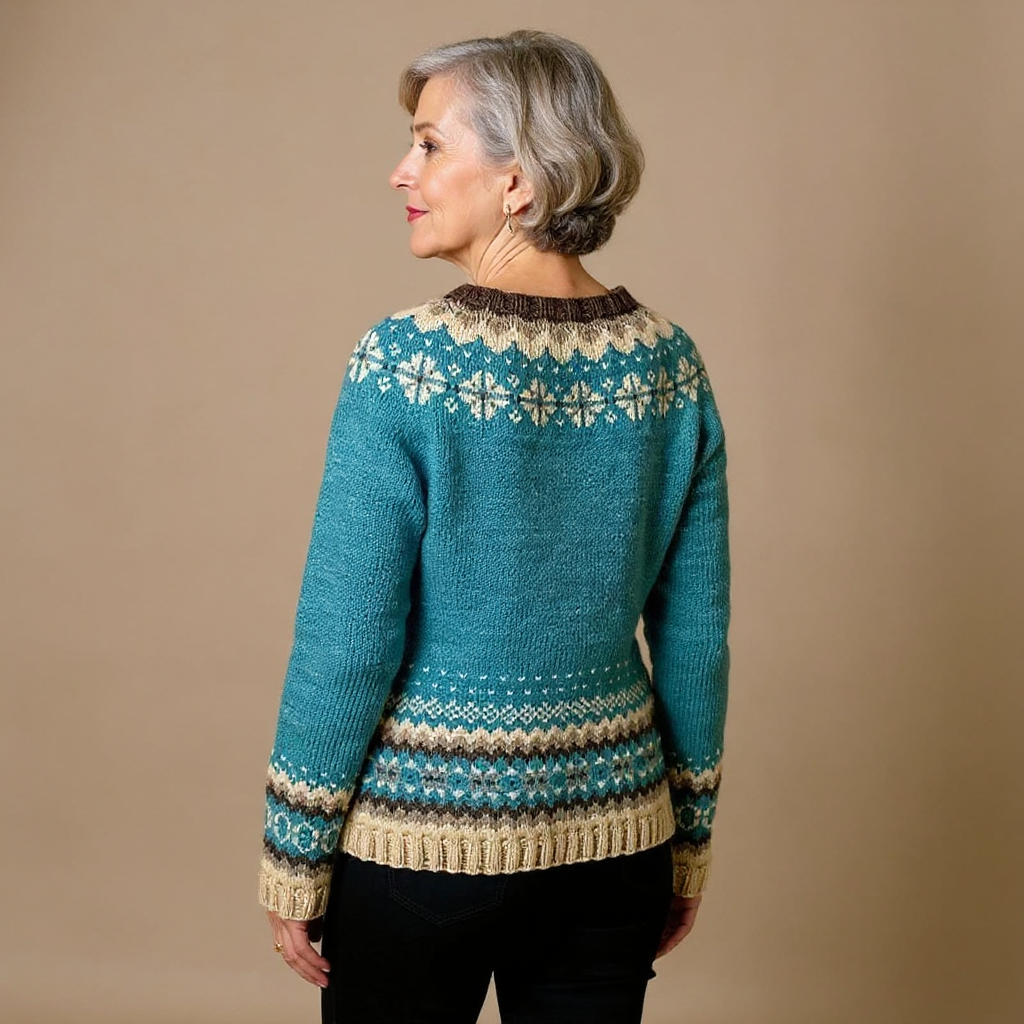 Maren | Mulher Cardigan Islandês Vintage Tricotado à Mão