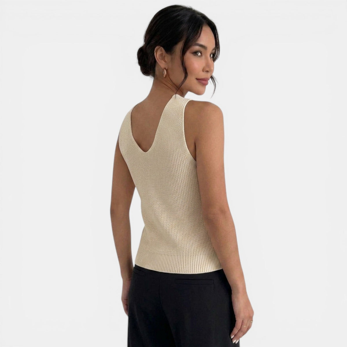 Una | Top Feminino Malha Halter Costas Cruzadas